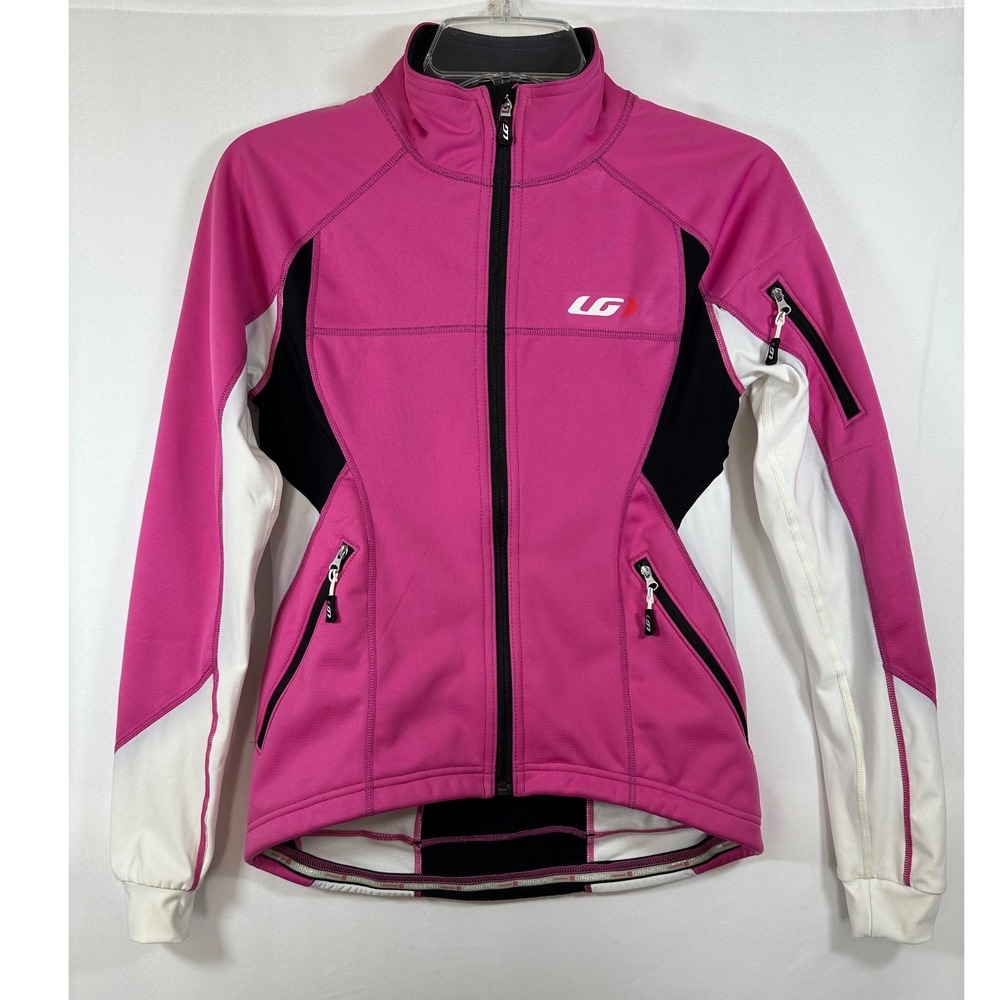 Louis Garneau LG Enerblock Fleece Lined Cycling Jacket Pink Black White Small